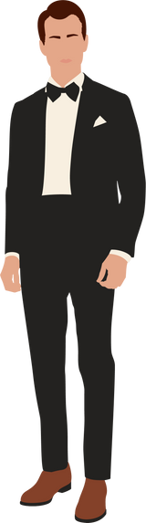 Groom wearing Classic Wedding Suit Illustration